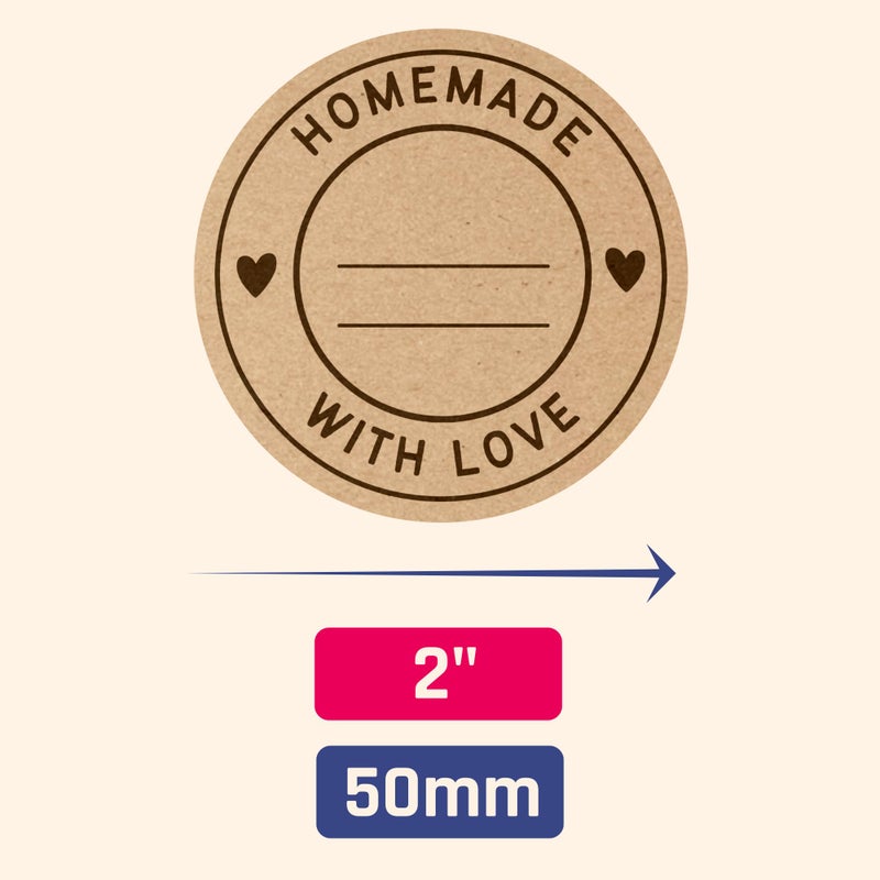 TownStix 300 Pieces  2"" - Homemade with Love Stickers  Canning Labels for Jars to Write On - Image 3